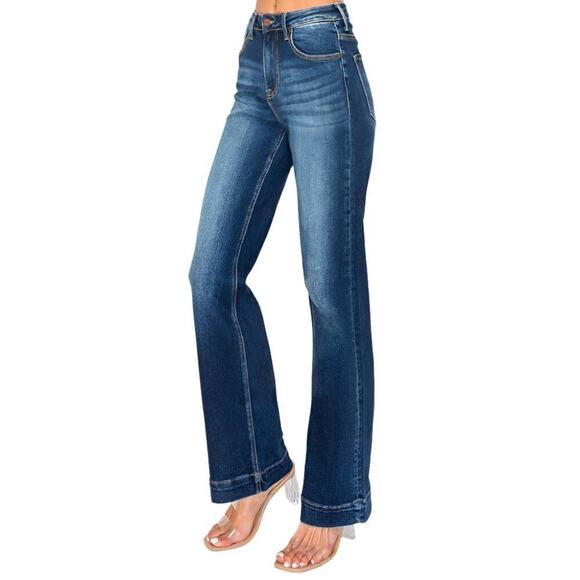 Risen Denim - Risen Jeans Womens Size 3XL Medium Wash Straight Leg High Rise Stretch